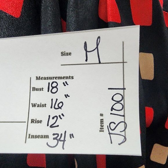 Venus Red & Black Wide Leg Jumpsuit Size M - Picture 16 of 16